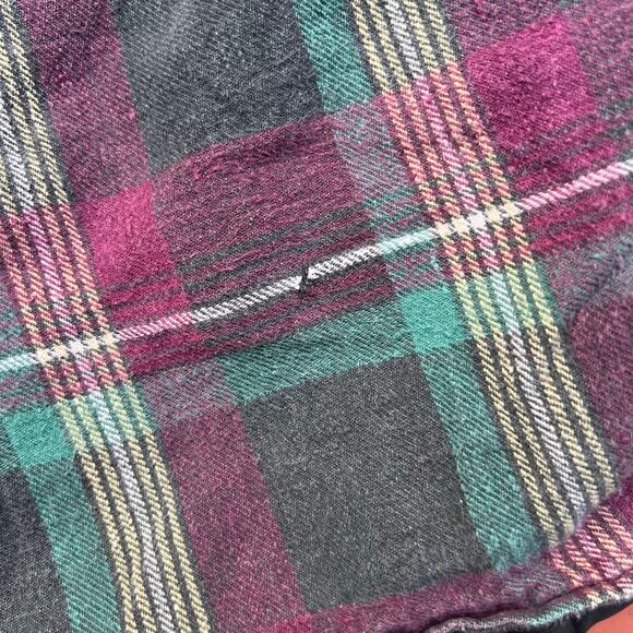 Vintage Timber Trail Quilted Lined Flannel Shacket Button Up Plaid Shirt Jacket - Picture 6 of 8